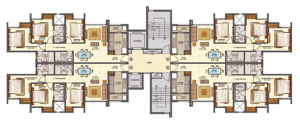 CentreParkFloorPlan3bhk