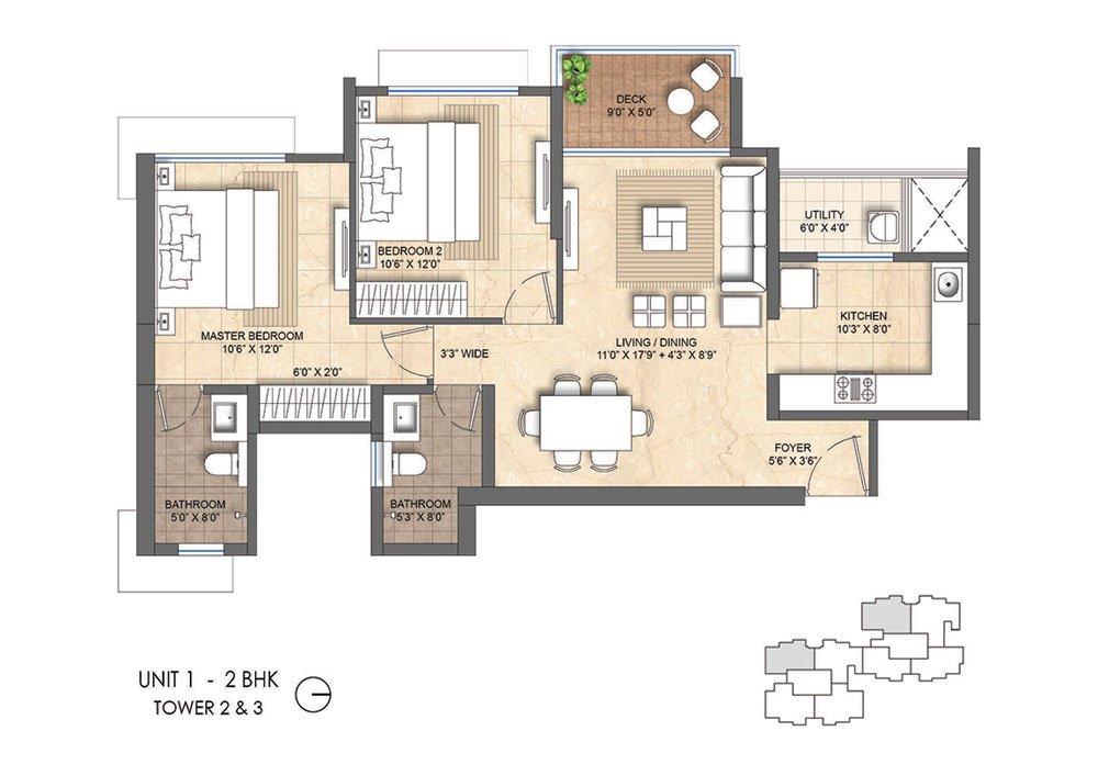 Bella vita 2bhk floor plan