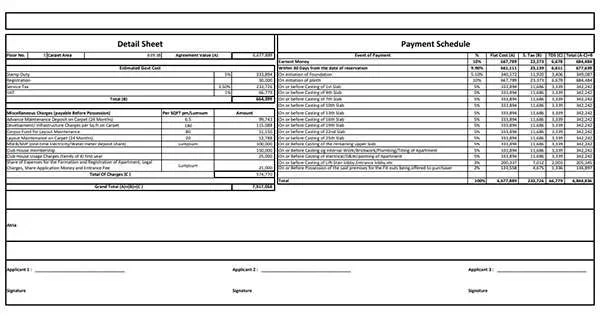 Payment sheet