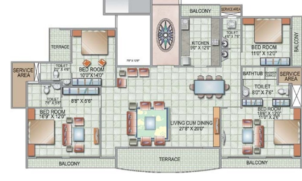 3/4 BHK Layout, Evoq Wadala